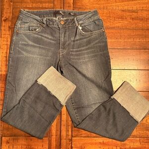 1822 Taylor Wide Cuff Dark Wash Cropped Jeans - Size 12